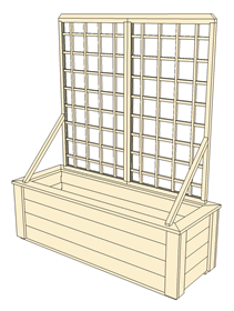 Planter Box with Single Wall Trellis